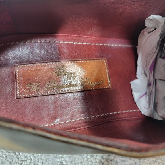 Bespoken Mogul Men's Size EU 45.5 Luxury Green Leather Oxford Dress Shoes 1973 - Picture 9 of 13